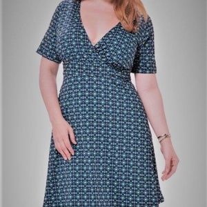 POPPY & BLOOM WORK THE ANGLE GEOMETRIC PRINT DRESS, size 1X